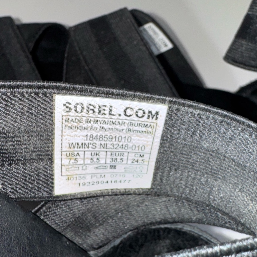Sorel Black Strappy Zip-Back Women’s Sandals - Picture 10 of 11